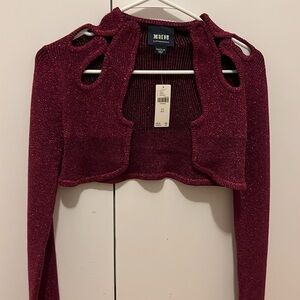 Fuchsia sparkle shrug - Maeve Anthropologie